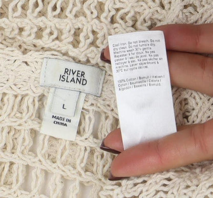 Womens UK Size L River Island Beige Vest Jumper