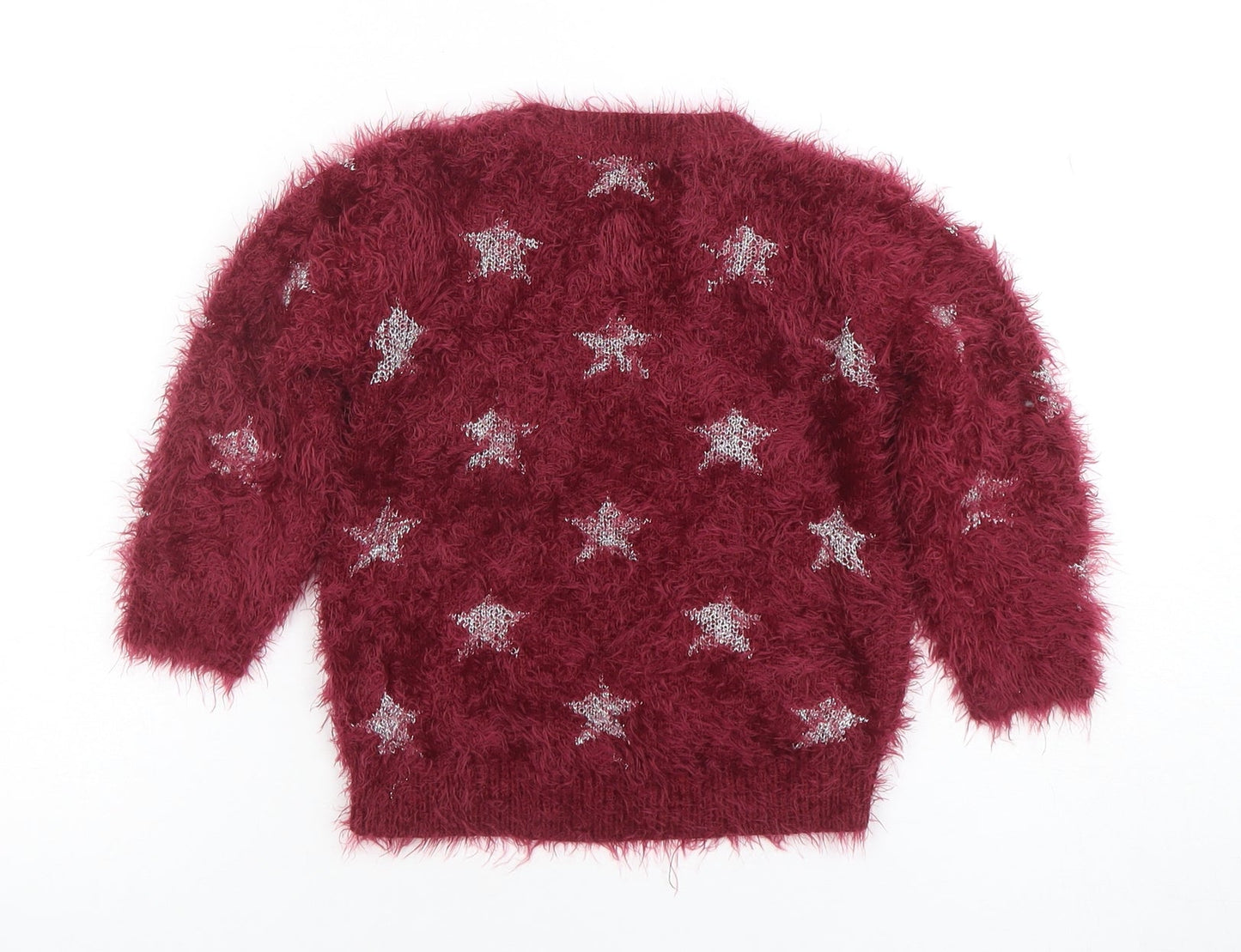 Girls UK Size 3-4 Years Marks and Spencer Red Pullover Jumper