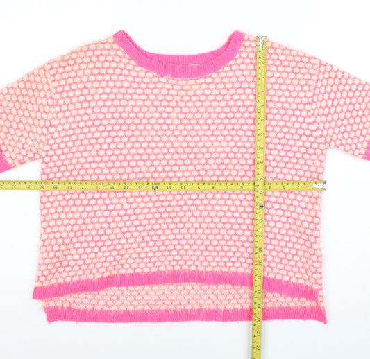 Womens UK Size 10 ASOS Pink Cropped T-Shirt