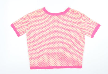 Womens UK Size 10 ASOS Pink Cropped T-Shirt