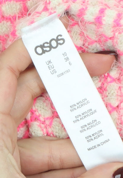 Womens UK Size 10 ASOS Pink Cropped T-Shirt