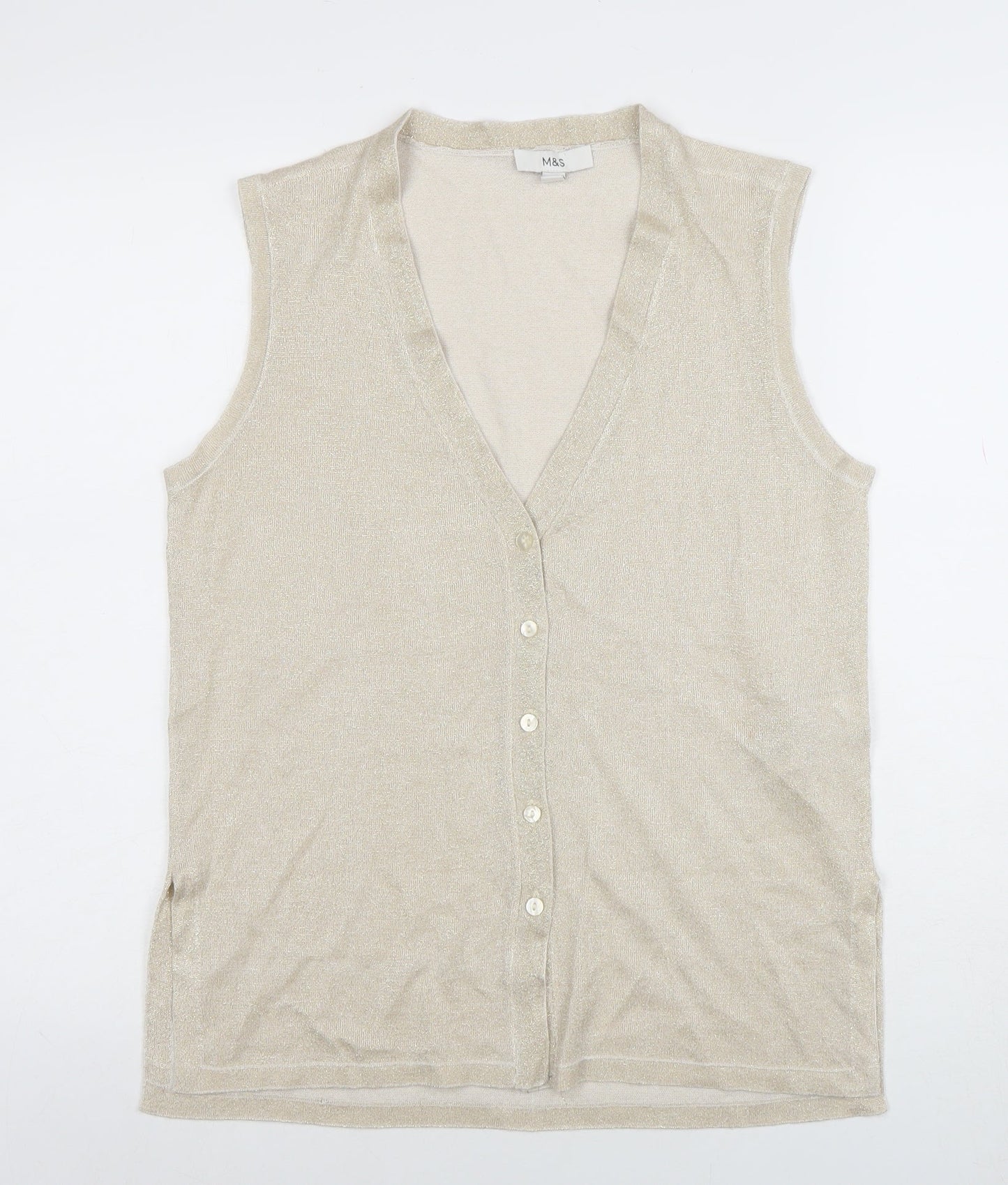Womens UK Size M Marks and Spencer Beige Basic Blouse