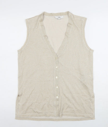 Womens UK Size M Marks and Spencer Beige Basic Blouse