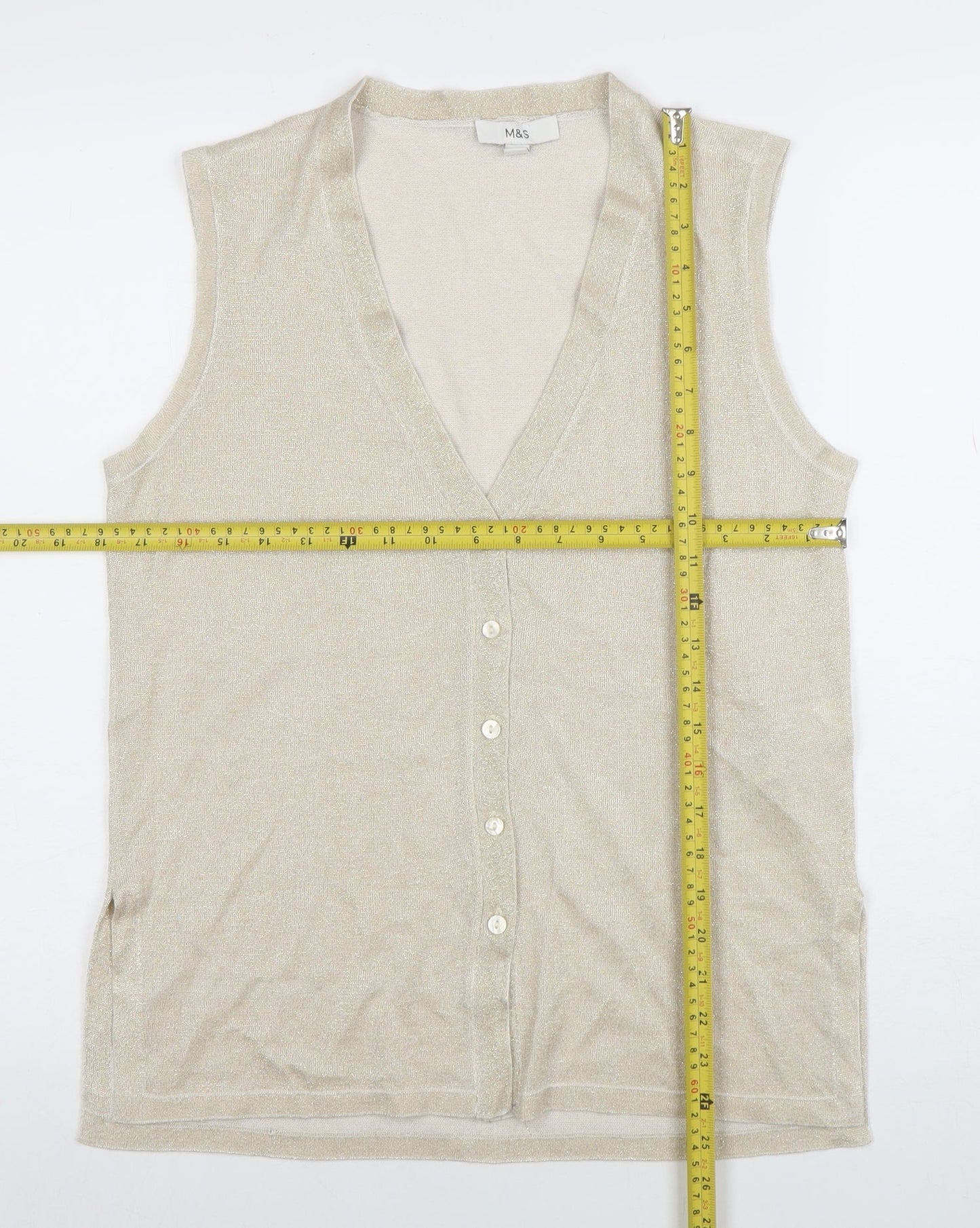 Womens UK Size M Marks and Spencer Beige Basic Blouse