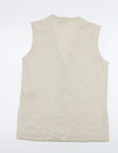 Womens UK Size M Marks and Spencer Beige Basic Blouse