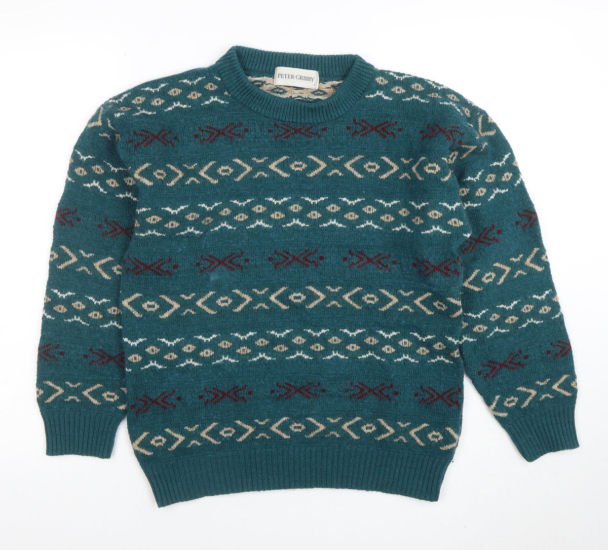 Womens UK Size M Peter Gribby Green Pullover Jumper
