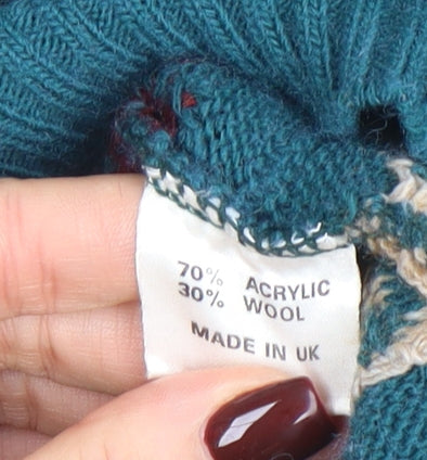 Womens UK Size M Peter Gribby Green Pullover Jumper
