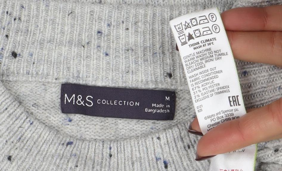 Womens UK Size M Marks and Spencer Grey Pullover Jumper