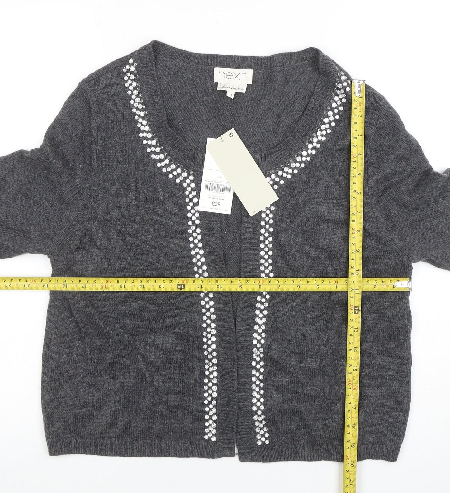 Womens UK Size 16 NEXT Grey Cardigan Jumper