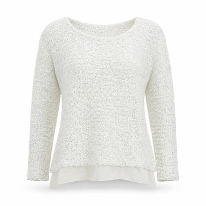 Cherry Couture Women's White Sequin Knit Pullover Jumper M