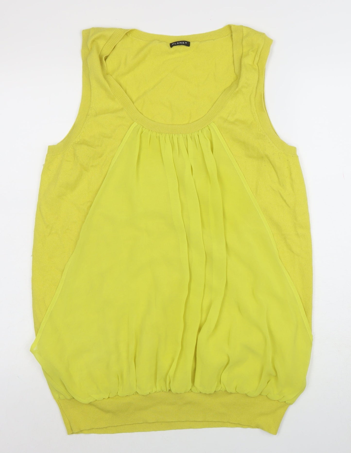 Womens UK Size XL Planet Yellow Camisole Tank