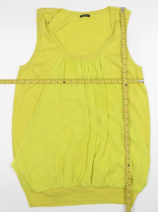 Womens UK Size XL Planet Yellow Camisole Tank