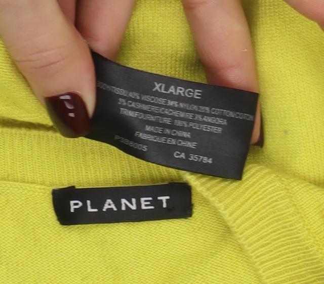 Womens UK Size XL Planet Yellow Camisole Tank