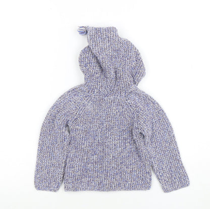 Next Unisex Baby Multicoloured Knit Hooded Cardigan 18-24 Months Cotton