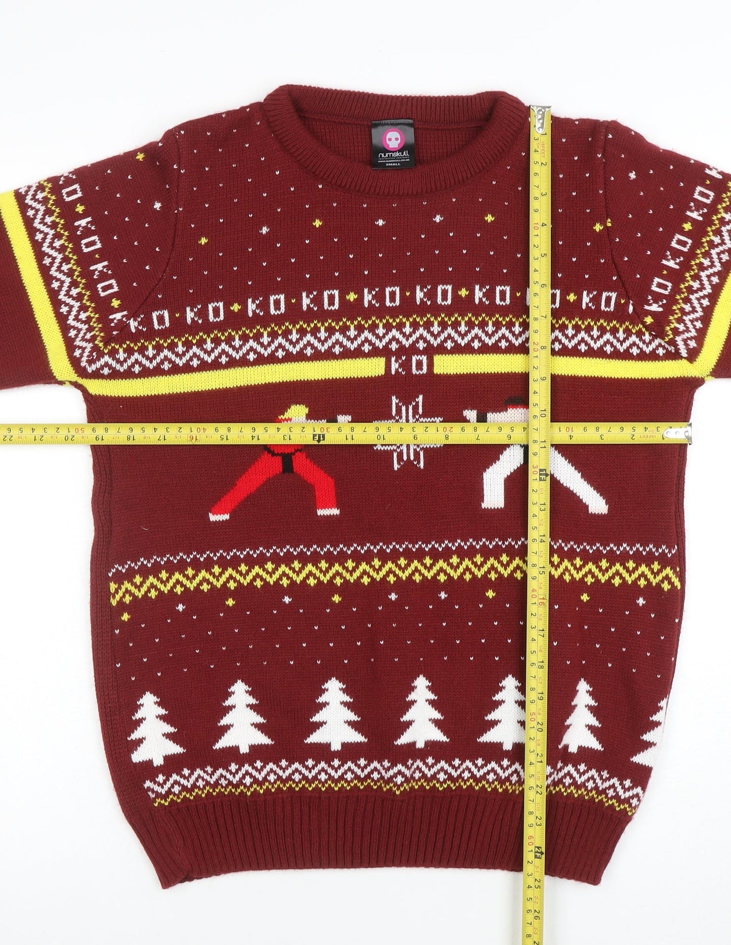 Mens UK Size S Numskull Red Pullover Jumper