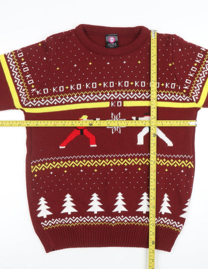 Mens UK Size S Numskull Red Pullover Jumper