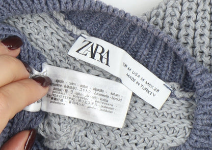 Womens UK Size M Zara Blue Pullover Jumper