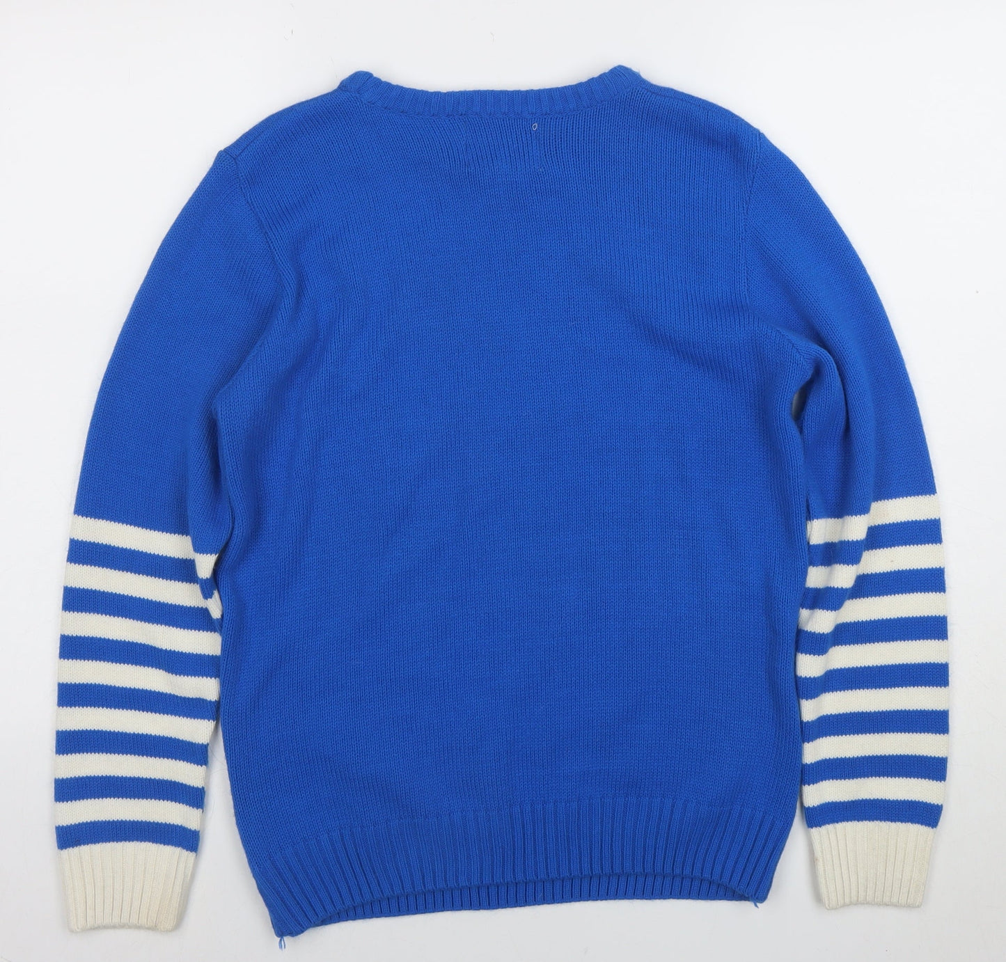 Mens UK Size M Bad Santa Blue Pullover Jumper