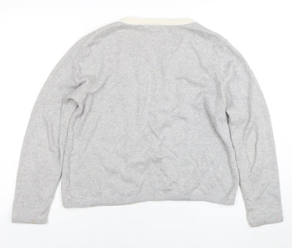 Tara Clothing Women’s Grey Cotton Blend Open Cardigan Size 14