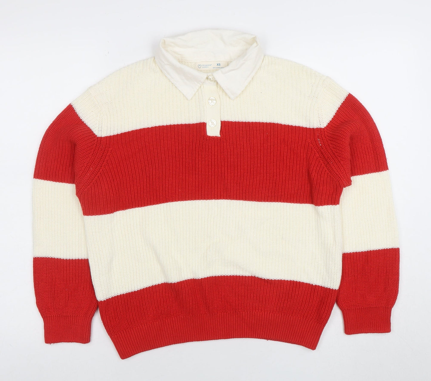 Womens UK Size XS Primark Multicoloured Henley Jumper