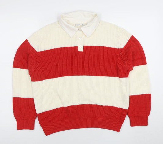 Womens UK Size XS Primark Multicoloured Henley Jumper