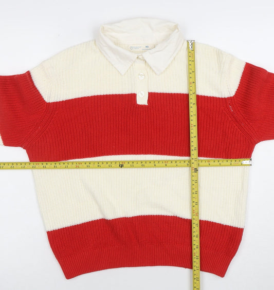 Womens UK Size XS Primark Multicoloured Henley Jumper