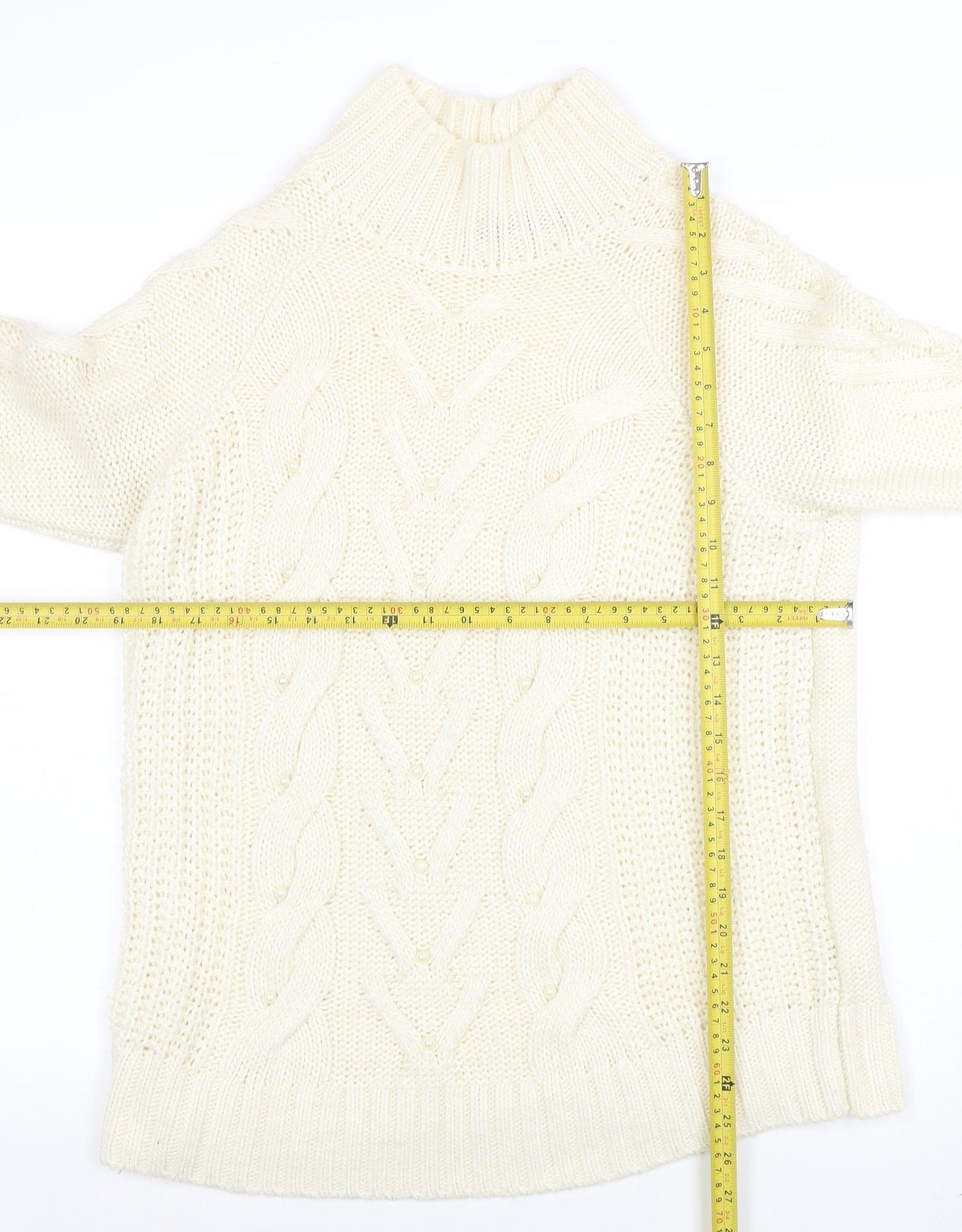 Womens UK Size M Marks and Spencer Ivory Pullover Jumper