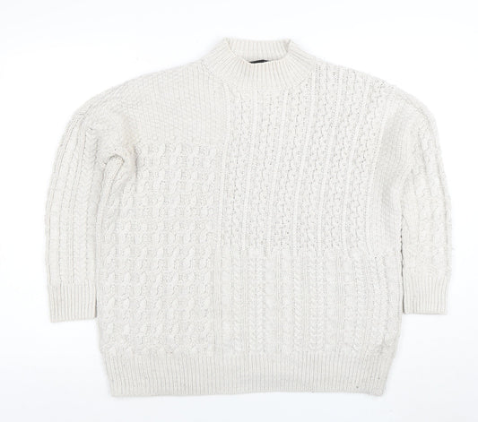 Womens UK Size 8 Topshop Ivory Pullover Jumper