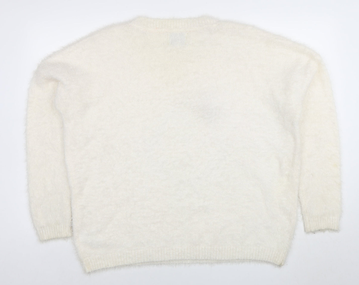 Womens UK Size XL Papaya Ivory Pullover Jumper