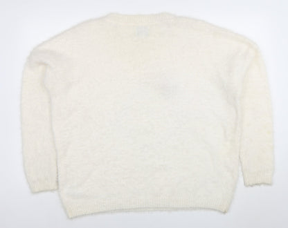 Womens UK Size XL Papaya Ivory Pullover Jumper
