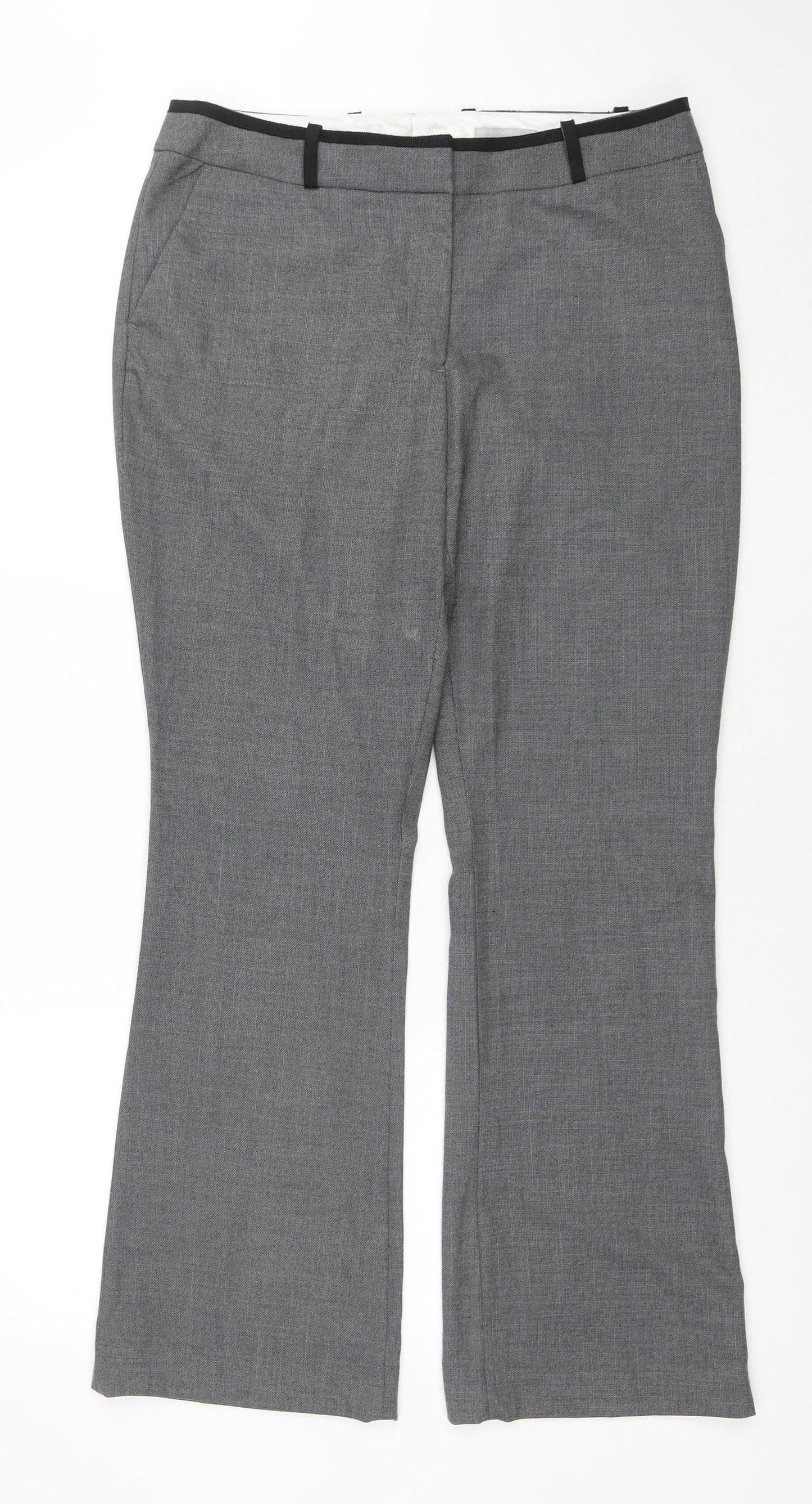 Womens UK Size 12 H&M Classic Fit Dress Pants Grey Trousers