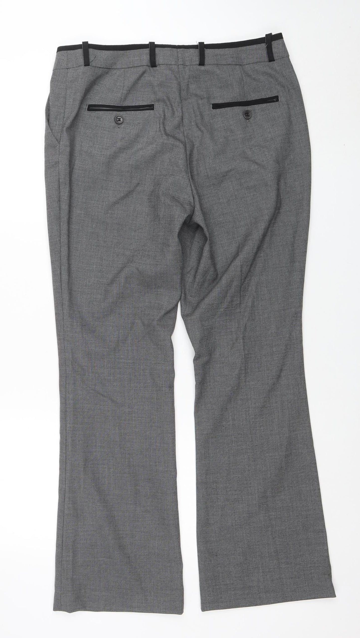 Womens UK Size 12 H&M Classic Fit Dress Pants Grey Trousers
