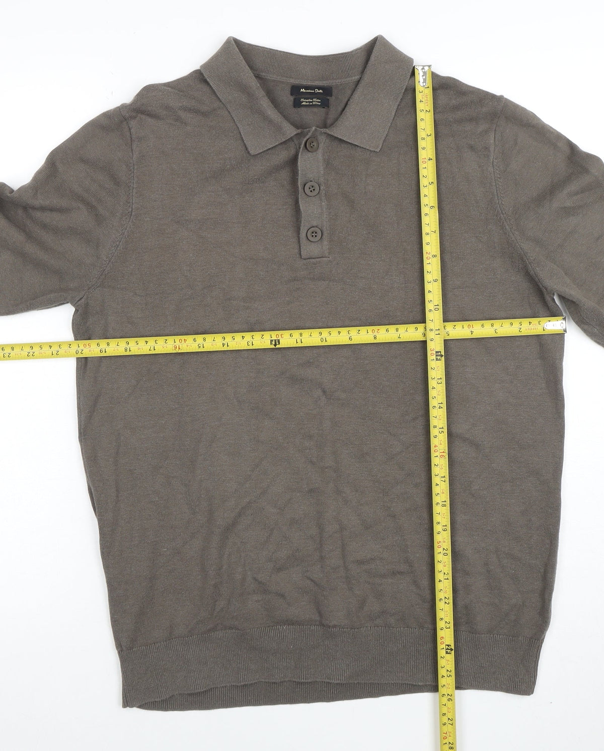 Mens UK Size L Massimo Dutti Grey Henley Jumper