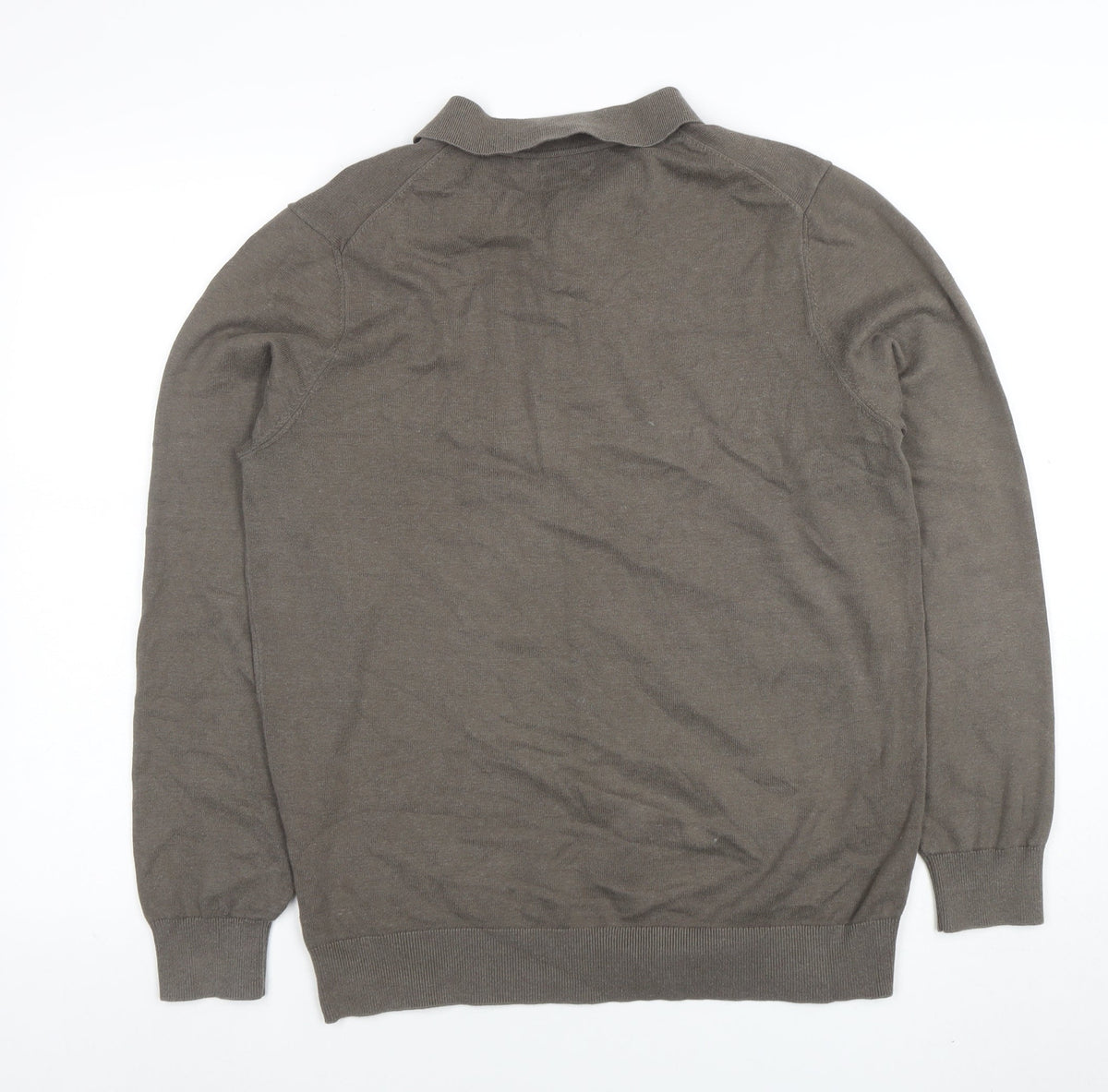 Mens UK Size L Massimo Dutti Grey Henley Jumper
