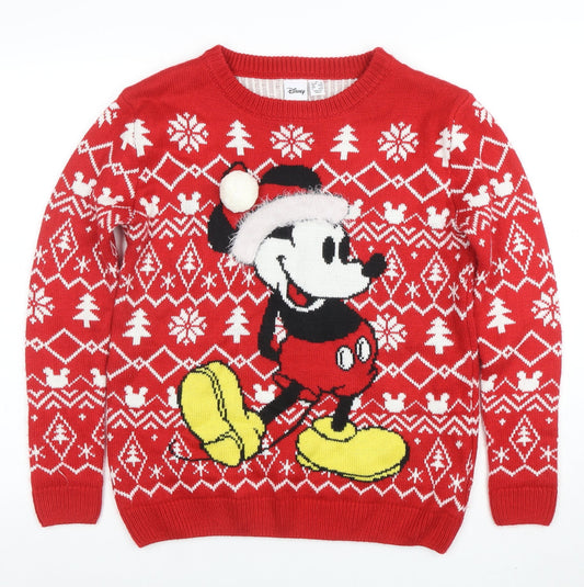 Womens UK Size S Disney Red Pullover Jumper