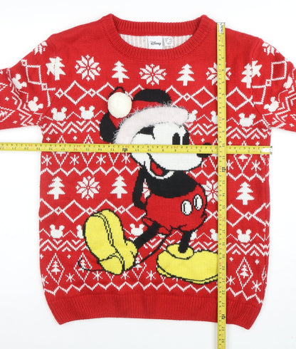 Womens UK Size S Disney Red Pullover Jumper