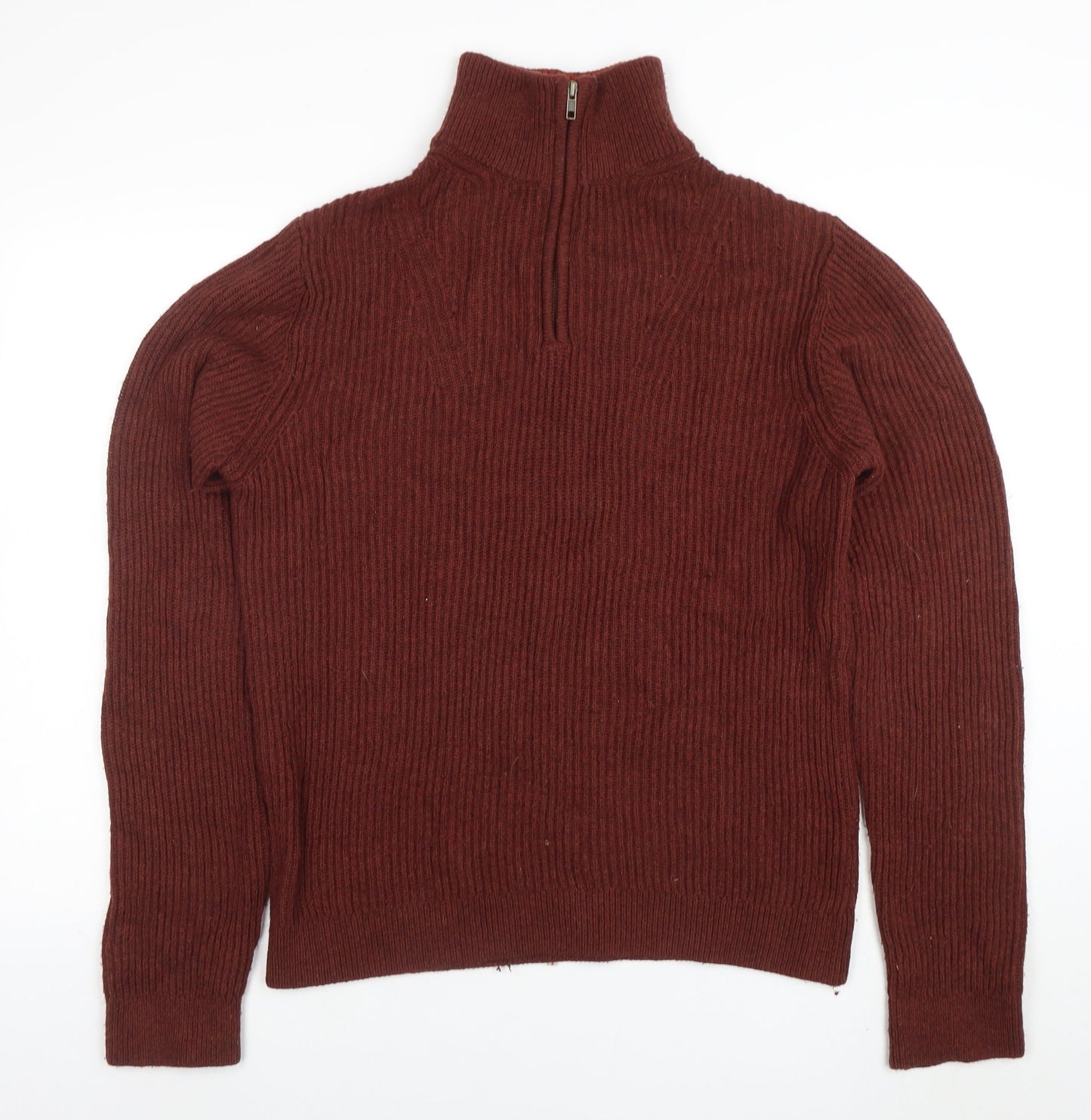 Mens UK Size M BAM Brown Full Zip Jumper