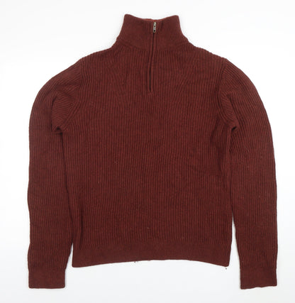 Mens UK Size M BAM Brown Full Zip Jumper