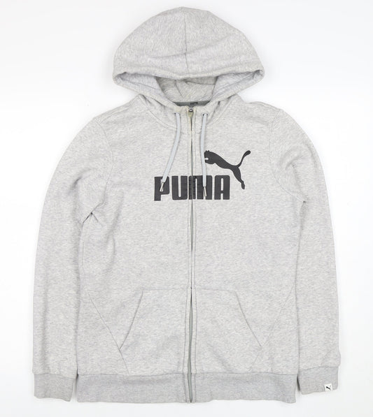 Womens UK Size 12 PUMA Grey Full Zip Hoodie