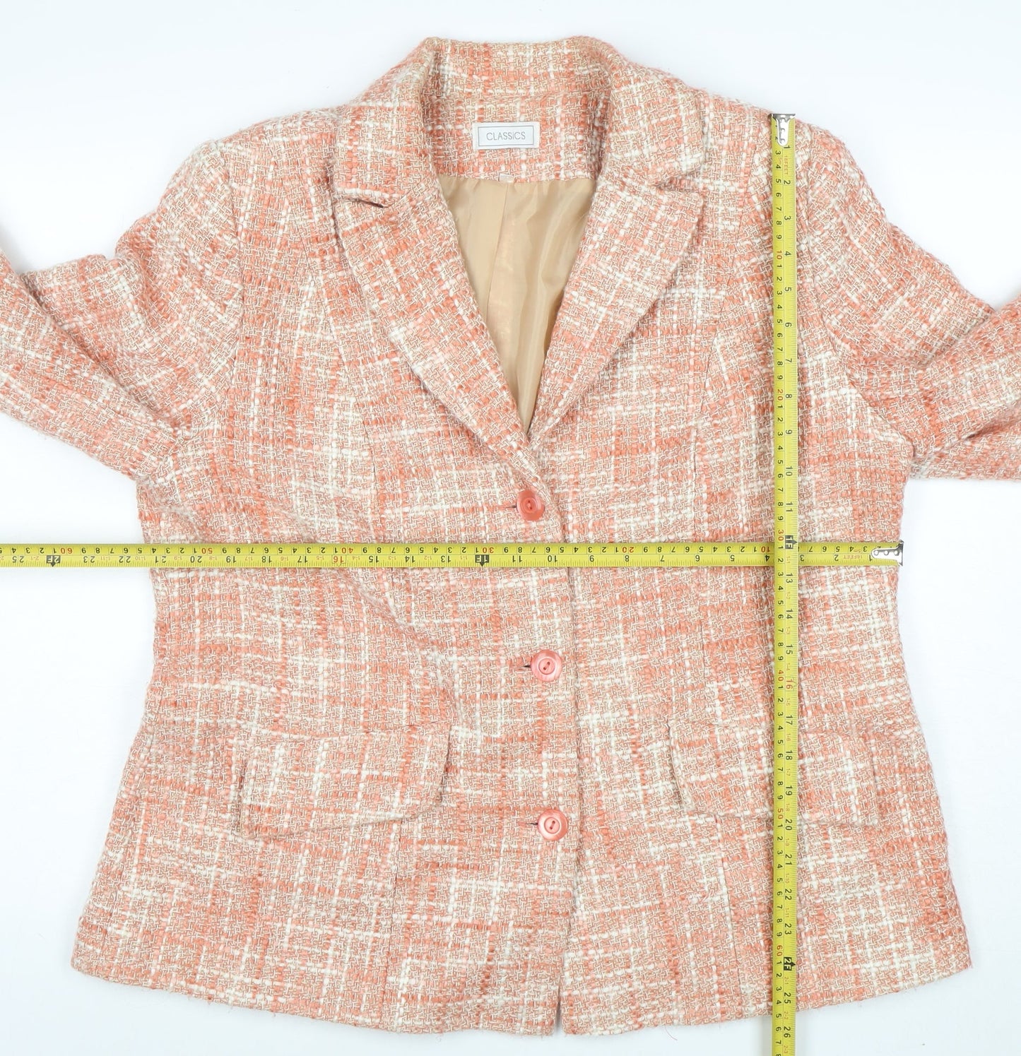 Womens UK Size 20 Classics Regular Orange Suit Jacket