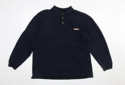 Mens UK Size L Giorgio Blue Henley Sweatshirt