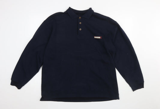 Mens UK Size L Giorgio Blue Henley Sweatshirt