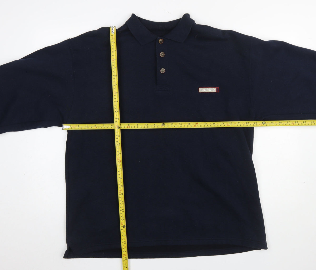 Mens UK Size L Giorgio Blue Henley Sweatshirt
