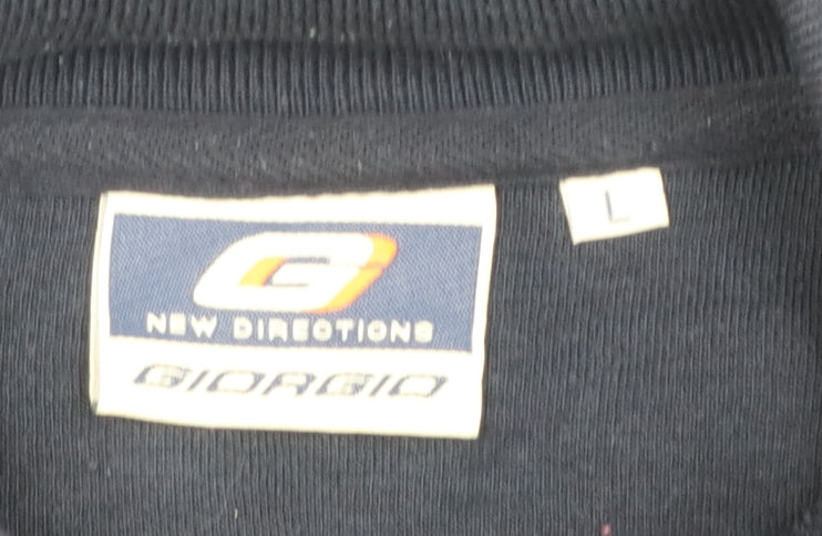 Mens UK Size L Giorgio Blue Henley Sweatshirt