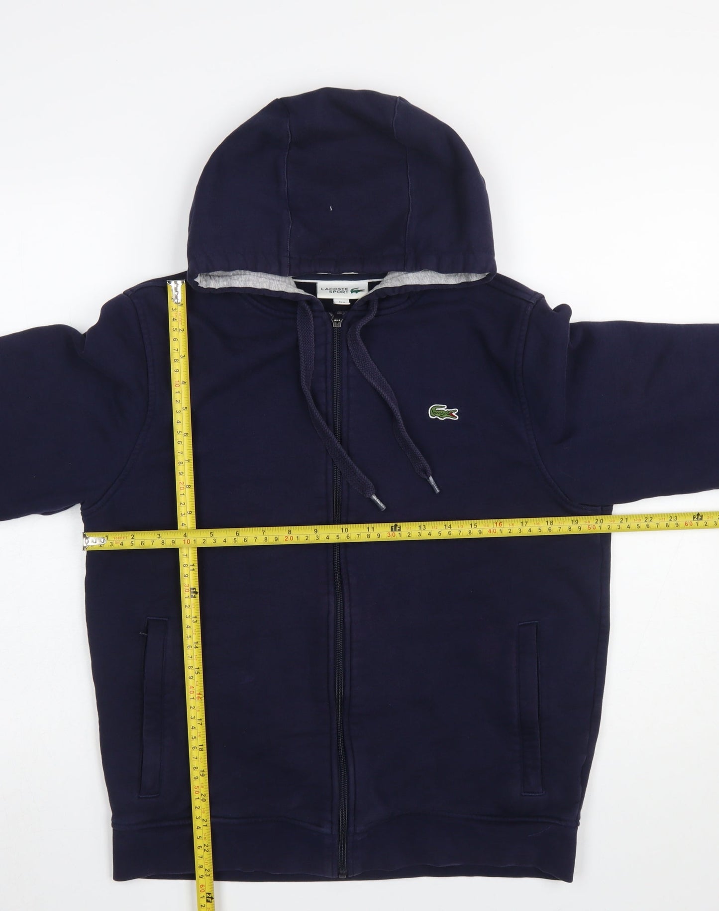 Womens UK Size M Lacoste Blue Full Zip Hoodie
