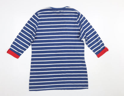 Lakeland Women Blue Striped Shift Dress Size 16 Long Sleeve Nautical