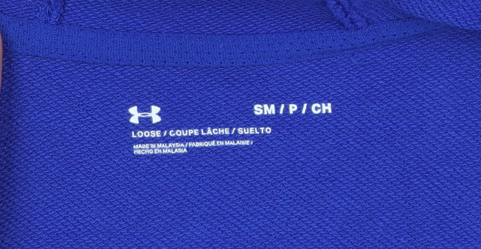 Mens UK Size S Under armour Blue Full Zip Hoodie