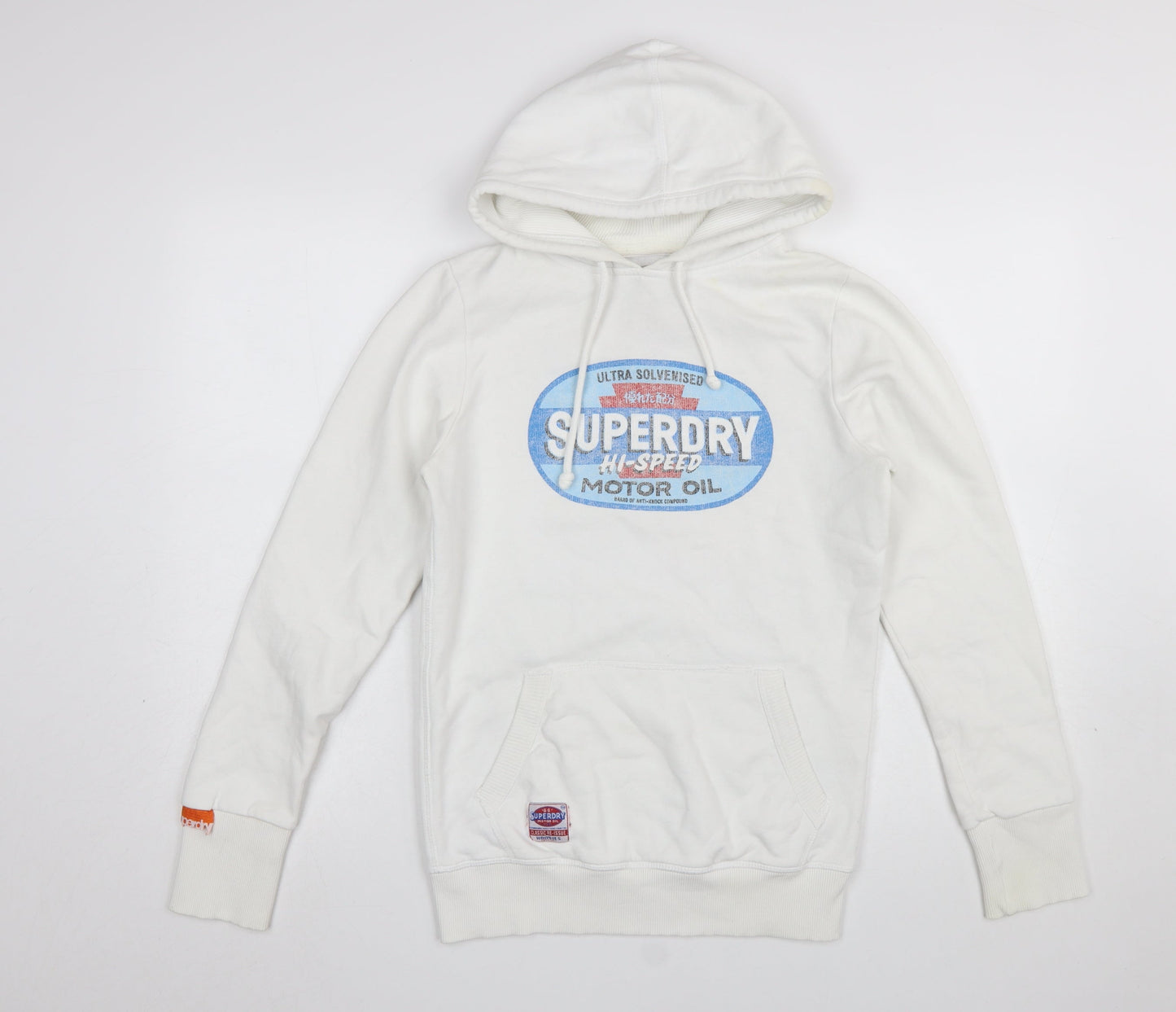 Mens UK Size M Superdry White Pullover Hoodie