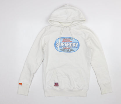 Mens UK Size M Superdry White Pullover Hoodie