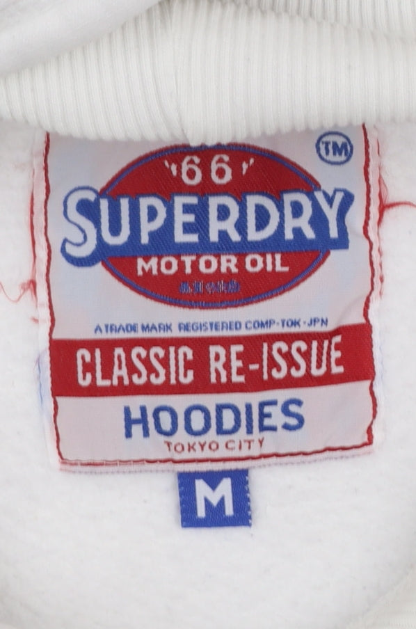 Mens UK Size M Superdry White Pullover Hoodie
